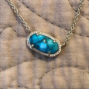 Elisa Pendant Necklace Bronze Veined Turquoise
